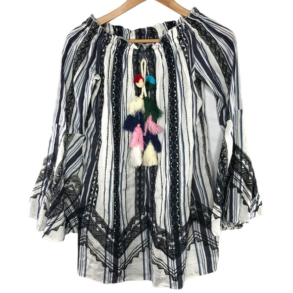 ANTHROPOLOGIE RED CARTER white & black embroidered short shift dress - Picture 4 of 10